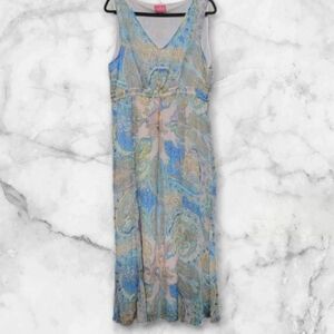 Together Sheer Lined Pastel Paisley Maxi Dress.
